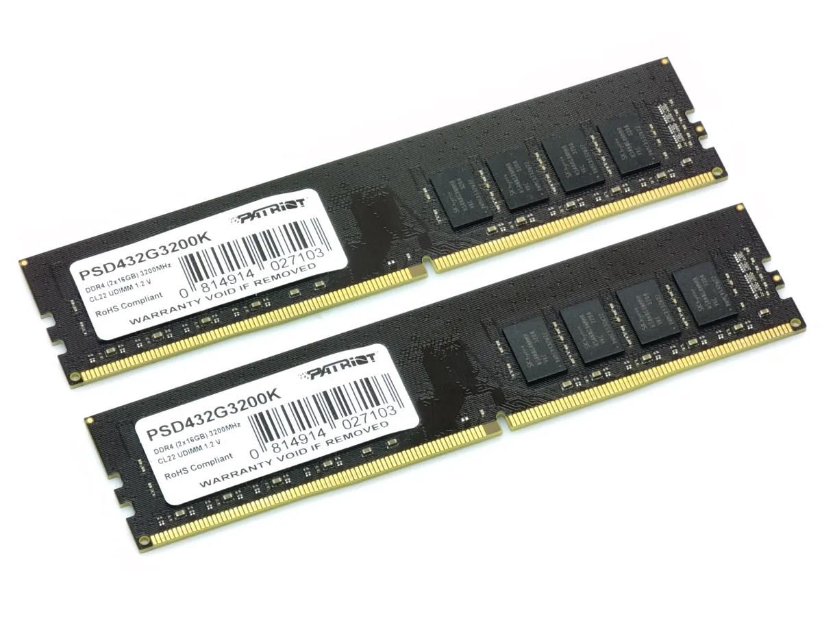 DDR4 32 GB (16*2) 3200 MHz Patriot CL 22-22-22-52 (PSD432G3200K) (A)