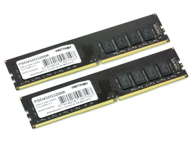 DDR4 32 GB (16*2) 3200 MHz Patriot CL 22-22-22-52 (PSD432G3200K) (A)